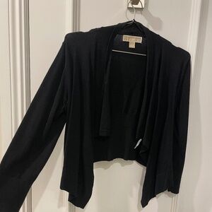 Michael Kors short women's sweater, black, size S, open/assymetrical, 3/4 sleeve